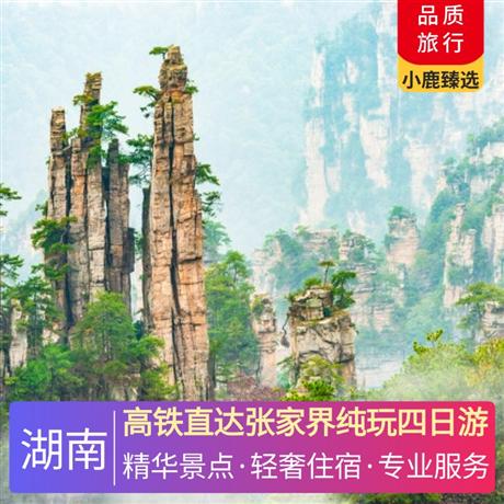 高鐵直達張家界純玩四日游全程入住網評4鉆酒店，享受尊貴禮遇，體驗極致舒適